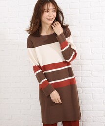 SHOO・LA・RUE | マルチボーダーニットワンピース(ワンピース)