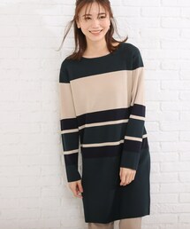 SHOO・LA・RUE | マルチボーダーニットワンピース(ワンピース)