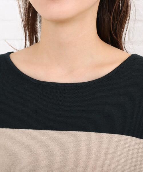 SHOO・LA・RUE（シューラルー）の「◆マルチボーダーニットワンピース（ワンピース・レディース・ブラック系2/ダークブラウン系2/ダークグリーン系2・03/02/04）」の7枚目の写真