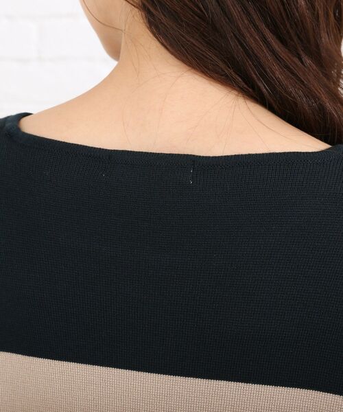 SHOO・LA・RUE（シューラルー）の「◆マルチボーダーニットワンピース（ワンピース・レディース・ブラック系2/ダークブラウン系2/ダークグリーン系2・03/02/04）」の10枚目の写真