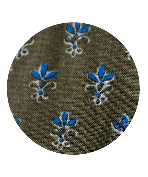 Sunny clouds(サニークラウズ)の「サニークラウズ 青い鳥と青い花の小紋ワンピース〈レディース〉(ワンピース・レディース・カーキ・MEDIUM/LARGE/X-LARGE/XX-LARGE/NM)」の7枚目の写真