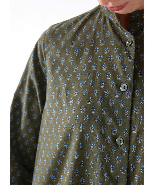 Sunny clouds(サニークラウズ)の「サニークラウズ 青い鳥と青い花の小紋ワンピース〈レディース〉(ワンピース・レディース・カーキ・MEDIUM/LARGE/X-LARGE/XX-LARGE/NM)」の11枚目の写真