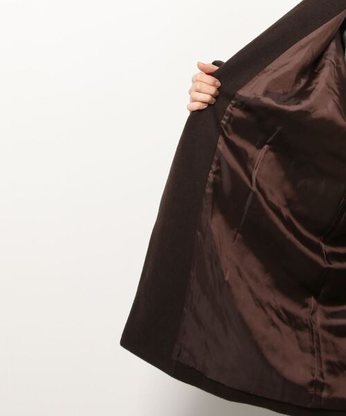 BASISBROEK（バシスブルック）の「[ BASISBROEK ] EGGS　メルトンウールオーバーコート（チェスターコート・レディース・ブラック/オリーブ/ブラウン・1）」の6枚目の写真