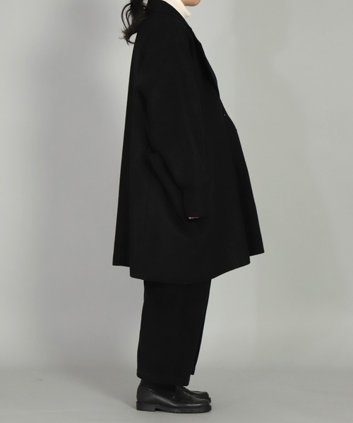 BASISBROEK（バシスブルック）の「[ BASISBROEK ] EGGS　メルトンウールオーバーコート（チェスターコート・レディース・ブラック/オリーブ/ブラウン・1）」の11枚目の写真