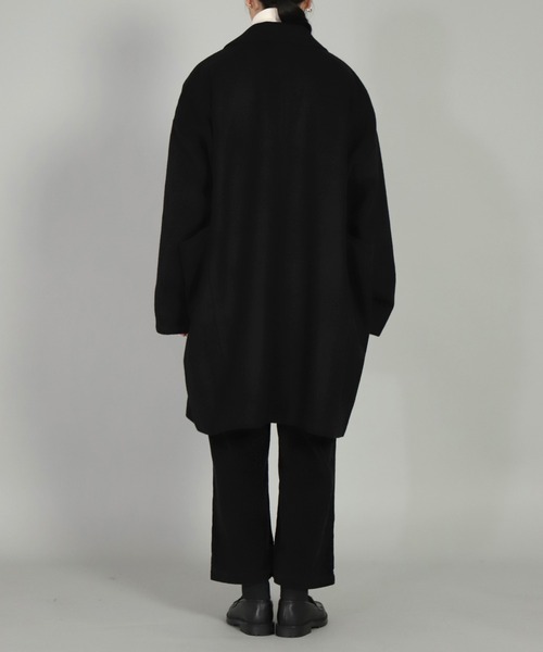 BASISBROEK（バシスブルック）の「[ BASISBROEK ] EGGS　メルトンウールオーバーコート（チェスターコート・レディース・ブラック/オリーブ/ブラウン・1）」の12枚目の写真