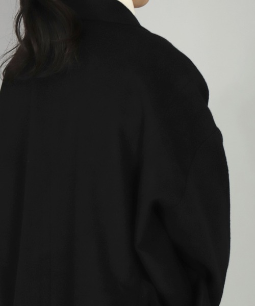 BASISBROEK（バシスブルック）の「[ BASISBROEK ] EGGS　メルトンウールオーバーコート（チェスターコート・レディース・ブラック/オリーブ/ブラウン・1）」の15枚目の写真