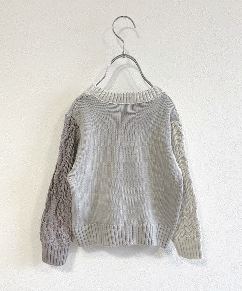 BIG FIELD（ビッグフィールド）の「【おうちで洗えるニット】クレイジーコットンニット（90～150cm）（ニット/セーター・キッズ・ブラウン/グレー・90/100/110/120/130/95/140/150）」の8枚目の写真