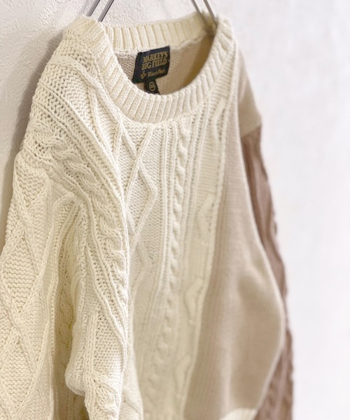 BIG FIELD（ビッグフィールド）の「【おうちで洗えるニット】クレイジーコットンニット（90～150cm）（ニット/セーター・キッズ・ブラウン/グレー・90/100/110/120/130/95/140/150）」の9枚目の写真