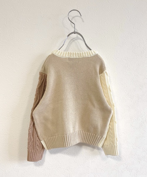 BIG FIELD（ビッグフィールド）の「【おうちで洗えるニット】クレイジーコットンニット（90～150cm）（ニット/セーター・キッズ・ブラウン/グレー・90/100/110/120/130/95/140/150）」の7枚目の写真