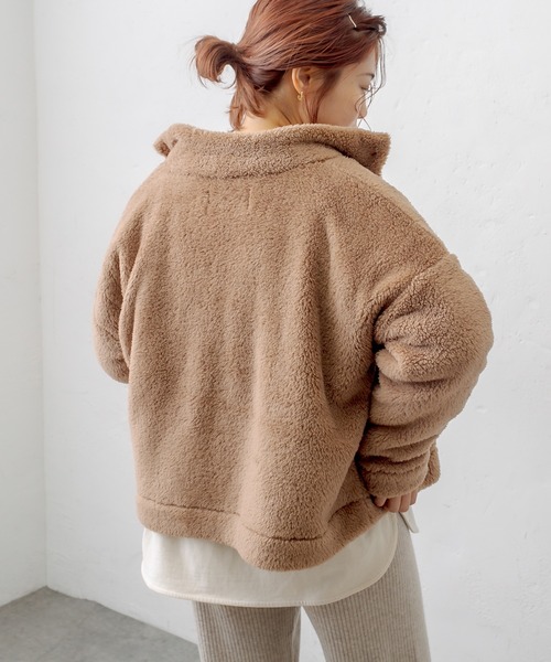 PUAL CE CIN（ピュアルセシン）の「【一部WEB限定】両面ボアジャケット（その他アウター・レディース・ライトグレー/ブラック/ベージュ/グリーン/アイボリー/ブルーグレー・FREE）」の5枚目の写真