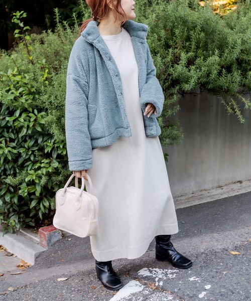 PUAL CE CIN（ピュアルセシン）の「【一部WEB限定】両面ボアジャケット（その他アウター・レディース・ライトグレー/ブラック/ベージュ/グリーン/アイボリー/ブルーグレー・FREE）」の6枚目の写真