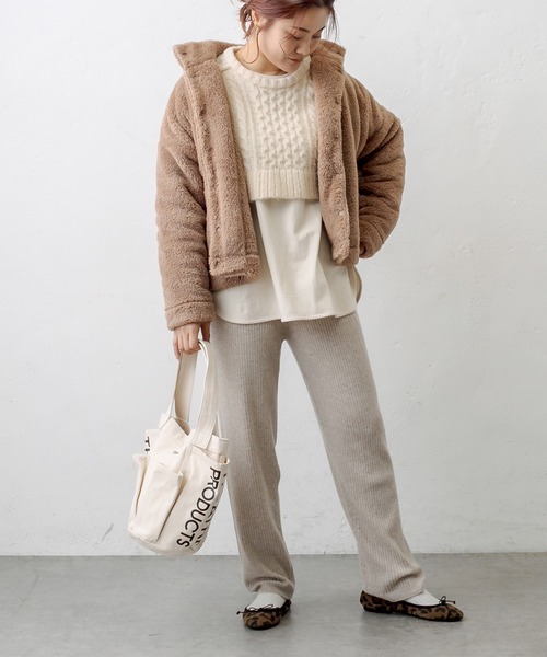 PUAL CE CIN（ピュアルセシン）の「【一部WEB限定】両面ボアジャケット（その他アウター・レディース・ライトグレー/ブラック/ベージュ/グリーン/アイボリー/ブルーグレー・FREE）」の13枚目の写真