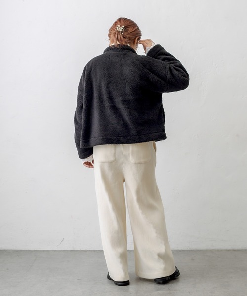 PUAL CE CIN（ピュアルセシン）の「【一部WEB限定】両面ボアジャケット（その他アウター・レディース・ライトグレー/ブラック/ベージュ/グリーン/アイボリー/ブルーグレー・FREE）」の21枚目の写真