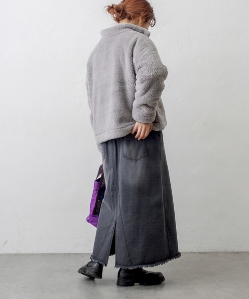 PUAL CE CIN（ピュアルセシン）の「【一部WEB限定】両面ボアジャケット（その他アウター・レディース・ライトグレー/ブラック/ベージュ/グリーン/アイボリー/ブルーグレー・FREE）」の22枚目の写真