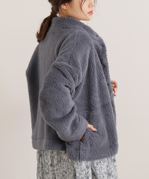 PUAL CE CIN（ピュアルセシン）の「【一部WEB限定】両面ボアジャケット（その他アウター・レディース・ライトグレー/ブラック/ベージュ/グリーン/アイボリー/ブルーグレー・FREE）」の9枚目の写真