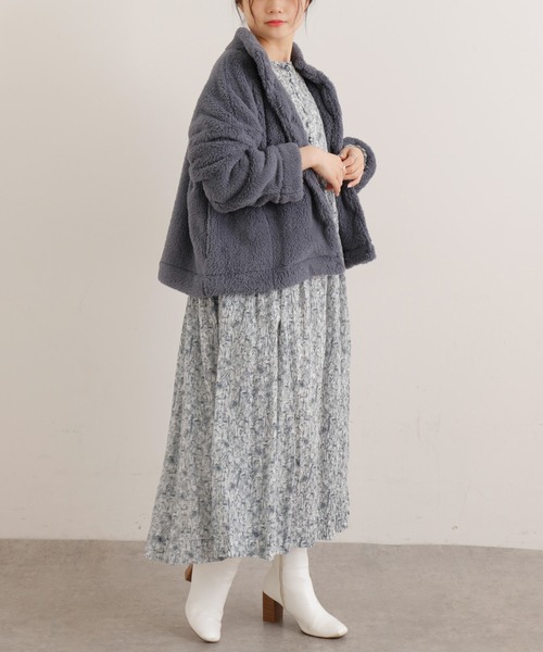 PUAL CE CIN（ピュアルセシン）の「【一部WEB限定】両面ボアジャケット（その他アウター・レディース・ライトグレー/ブラック/ベージュ/グリーン/アイボリー/ブルーグレー・FREE）」の10枚目の写真