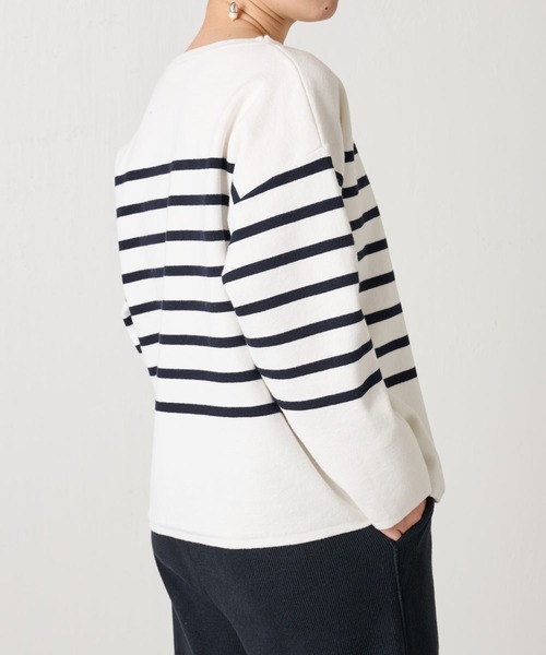 BEARDSLEY（ビアズリー）の「オーガニックコットンボーダープルオーバー（ニット/セーター・レディース・ホワイト/ネイビー・FREE）」の11枚目の写真