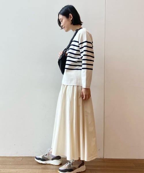 BEARDSLEY（ビアズリー）の「オーガニックコットンボーダープルオーバー（ニット/セーター・レディース・ホワイト/ネイビー・FREE）」の19枚目の写真