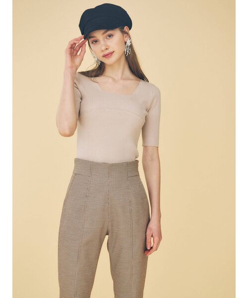 MERCURYDUO（マーキュリーデュオ）の「スイッチングリブニット（ニット/セーター・レディース・ブラック/ベージュ/オフホワイト/ミント/ブルー/ブラウン・FREE）」の22枚目の写真