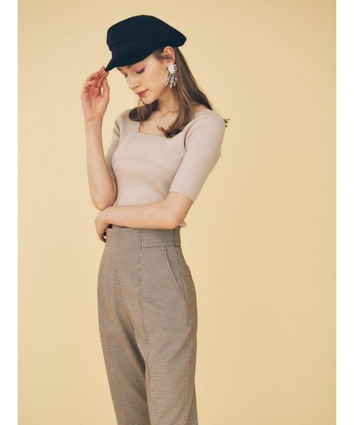 MERCURYDUO（マーキュリーデュオ）の「スイッチングリブニット（ニット/セーター・レディース・ブラック/ベージュ/オフホワイト/ミント/ブルー/ブラウン・FREE）」の17枚目の写真