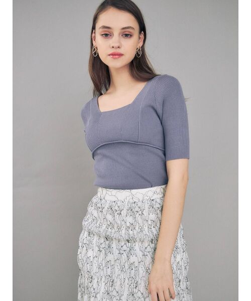 MERCURYDUO（マーキュリーデュオ）の「スイッチングリブニット（ニット/セーター・レディース・ブラック/ベージュ/オフホワイト/ミント/ブルー/ブラウン・FREE）」の20枚目の写真