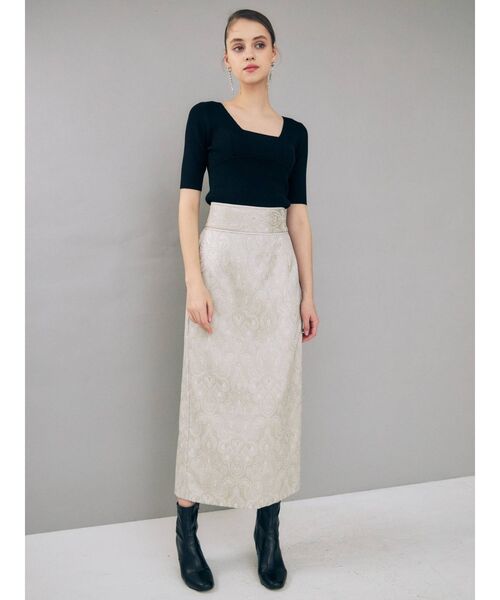 MERCURYDUO（マーキュリーデュオ）の「スイッチングリブニット（ニット/セーター・レディース・ブラック/ベージュ/オフホワイト/ミント/ブルー/ブラウン・FREE）」の21枚目の写真