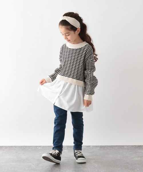 GLOBAL WORK（グローバルワーク）の「【キッズ】アソートガラニットレイヤード/259305（ニット/セーター・キッズ・オフホワイト/ブラック・140cm/100cm/110cm/150cm/130cm/160cm/120cm）」の6枚目の写真