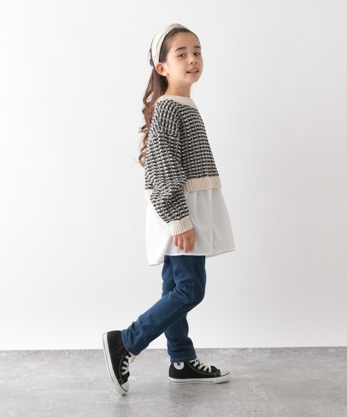 GLOBAL WORK（グローバルワーク）の「【キッズ】アソートガラニットレイヤード/259305（ニット/セーター・キッズ・オフホワイト/ブラック・140cm/100cm/110cm/150cm/130cm/160cm/120cm）」の7枚目の写真