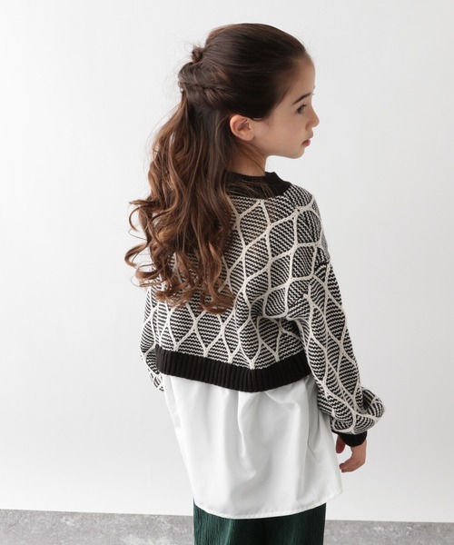 GLOBAL WORK（グローバルワーク）の「【キッズ】アソートガラニットレイヤード/259305（ニット/セーター・キッズ・オフホワイト/ブラック・140cm/100cm/110cm/150cm/130cm/160cm/120cm）」の10枚目の写真