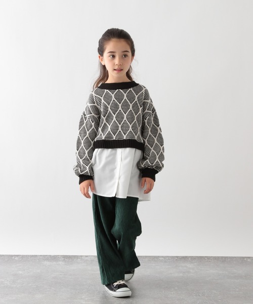 GLOBAL WORK（グローバルワーク）の「【キッズ】アソートガラニットレイヤード/259305（ニット/セーター・キッズ・オフホワイト/ブラック・140cm/100cm/110cm/150cm/130cm/160cm/120cm）」の11枚目の写真