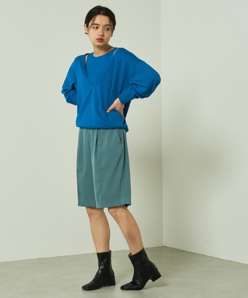 Lui's（ルイス）の「切替ステッチスクエアトゥショートブーツ（ブーツ・レディース・ホワイト/ブラック・23.5cm/24.5cm）」の21枚目の写真