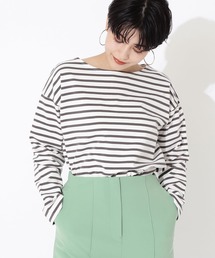 NATURAL BEAUTY BASIC | オーガニックコットン度詰め天竺ボーダー(Tシャツ/カットソー)