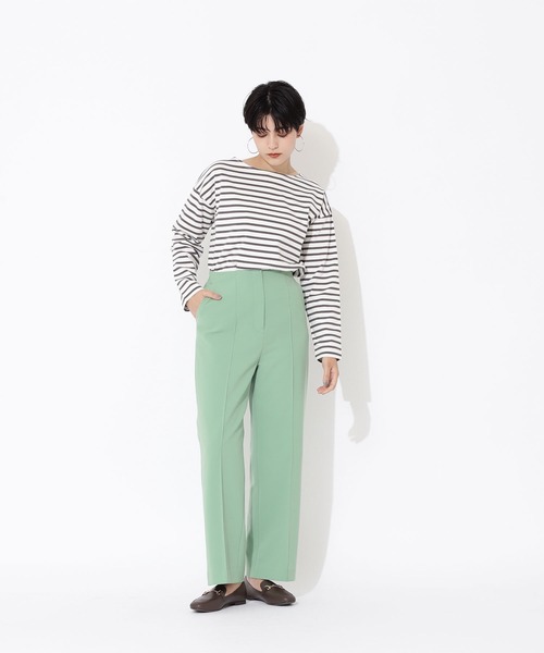 NATURAL BEAUTY BASIC（ナチュラルビューティーベーシック）の「オーガニックコットン度詰め天竺ボーダー（Tシャツ/カットソー・レディース・オレンジ系その他/グレー系その他/ブルー系その他6・MEDIUM）」の4枚目の写真