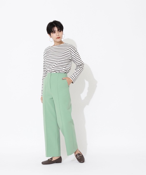 NATURAL BEAUTY BASIC（ナチュラルビューティーベーシック）の「オーガニックコットン度詰め天竺ボーダー（Tシャツ/カットソー・レディース・オレンジ系その他/グレー系その他/ブルー系その他6・MEDIUM）」の12枚目の写真