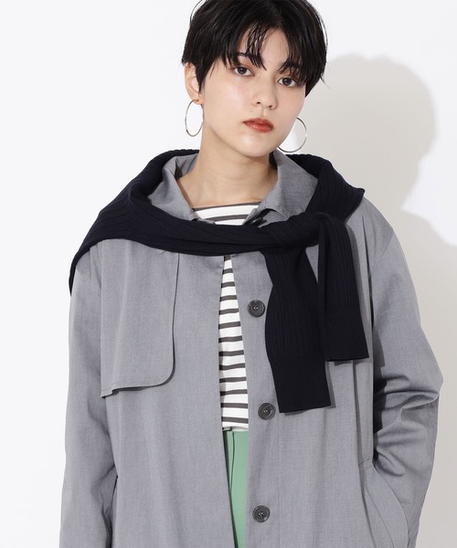 NATURAL BEAUTY BASIC（ナチュラルビューティーベーシック）の「オーガニックコットン度詰め天竺ボーダー（Tシャツ/カットソー・レディース・オレンジ系その他/グレー系その他/ブルー系その他6・MEDIUM）」の20枚目の写真