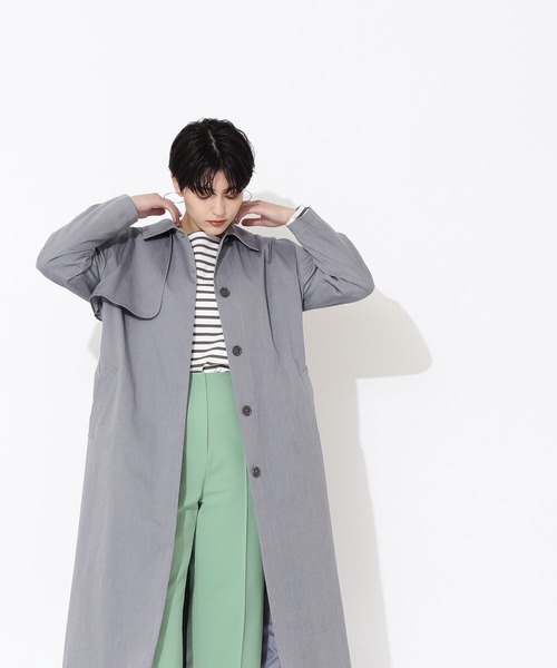 NATURAL BEAUTY BASIC（ナチュラルビューティーベーシック）の「オーガニックコットン度詰め天竺ボーダー（Tシャツ/カットソー・レディース・オレンジ系その他/グレー系その他/ブルー系その他6・MEDIUM）」の8枚目の写真