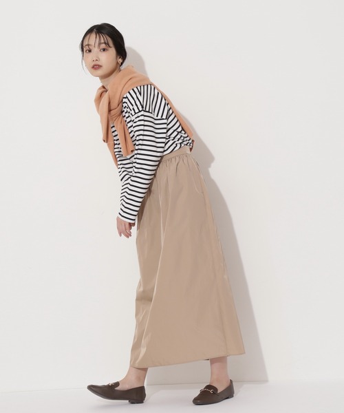 NATURAL BEAUTY BASIC（ナチュラルビューティーベーシック）の「オーガニックコットン度詰め天竺ボーダー（Tシャツ/カットソー・レディース・オレンジ系その他/グレー系その他/ブルー系その他6・MEDIUM）」の10枚目の写真