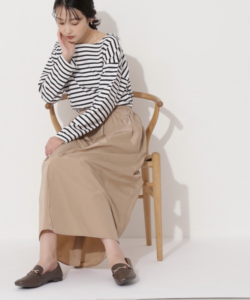 NATURAL BEAUTY BASIC（ナチュラルビューティーベーシック）の「オーガニックコットン度詰め天竺ボーダー（Tシャツ/カットソー・レディース・オレンジ系その他/グレー系その他/ブルー系その他6・MEDIUM）」の13枚目の写真