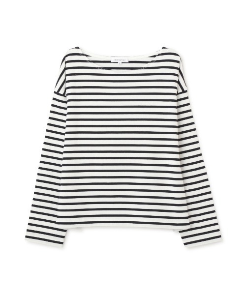 NATURAL BEAUTY BASIC（ナチュラルビューティーベーシック）の「オーガニックコットン度詰め天竺ボーダー（Tシャツ/カットソー・レディース・オレンジ系その他/グレー系その他/ブルー系その他6・MEDIUM）」の7枚目の写真