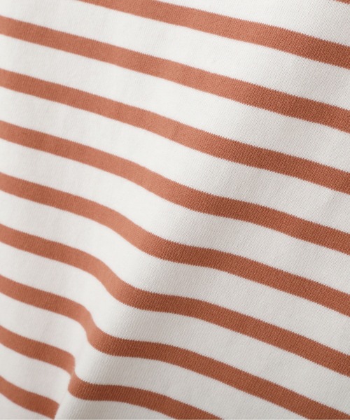 NATURAL BEAUTY BASIC（ナチュラルビューティーベーシック）の「オーガニックコットン度詰め天竺ボーダー（Tシャツ/カットソー・レディース・オレンジ系その他/グレー系その他/ブルー系その他6・MEDIUM）」の11枚目の写真