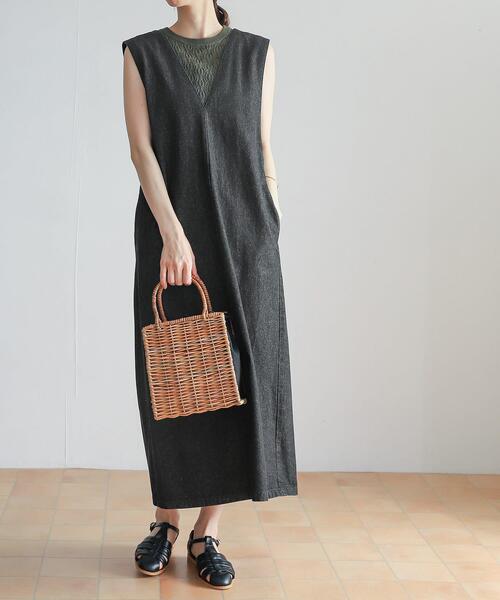 URBAN RESEARCH DOORS（アーバンリサーチドアーズ）の「デニムジャンパースカート（ワンピース・レディース・インディゴブルー/ホワイト系その他/ブラック/ブルー系その他・1/0）」の19枚目の写真