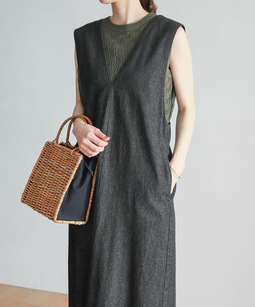 URBAN RESEARCH DOORS（アーバンリサーチドアーズ）の「デニムジャンパースカート（ワンピース・レディース・インディゴブルー/ホワイト系その他/ブラック/ブルー系その他・1/0）」の15枚目の写真