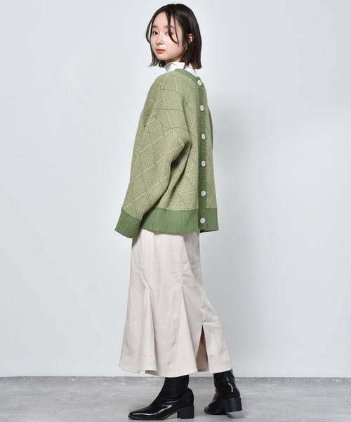 RETRO GIRL（レトロガール）の「テレコメロウハイネックニットTee（Tシャツ/カットソー・レディース・イエロー/グリーン/オフホワイト/ラベンダー/ブラック・FREE）」の21枚目の写真