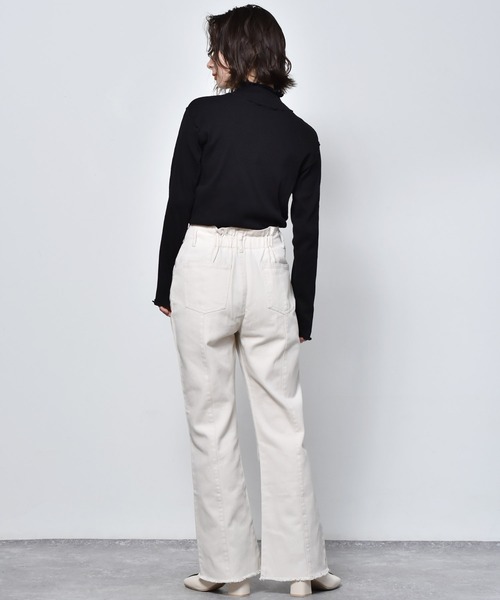 RETRO GIRL（レトロガール）の「テレコメロウハイネックニットTee（Tシャツ/カットソー・レディース・イエロー/グリーン/オフホワイト/ラベンダー/ブラック・FREE）」の11枚目の写真