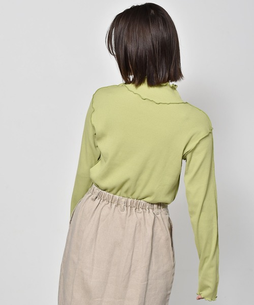 RETRO GIRL（レトロガール）の「テレコメロウハイネックニットTee（Tシャツ/カットソー・レディース・イエロー/グリーン/オフホワイト/ラベンダー/ブラック・FREE）」の19枚目の写真