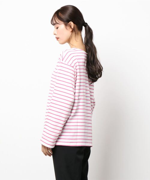 archives（アルシーヴ）の「カラーボーダーロンＴｅｅ（Tシャツ/カットソー・レディース・ホワイト×ネイビー/ホワイト×パープル/ホワイト×グリーン/ホワイト×ピンク・MEDIUM）」の5枚目の写真