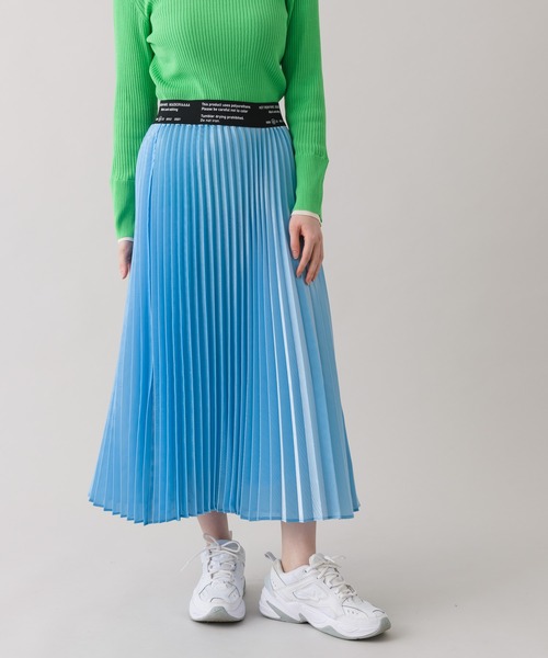 Tevalt メタリックプリーツスカート
