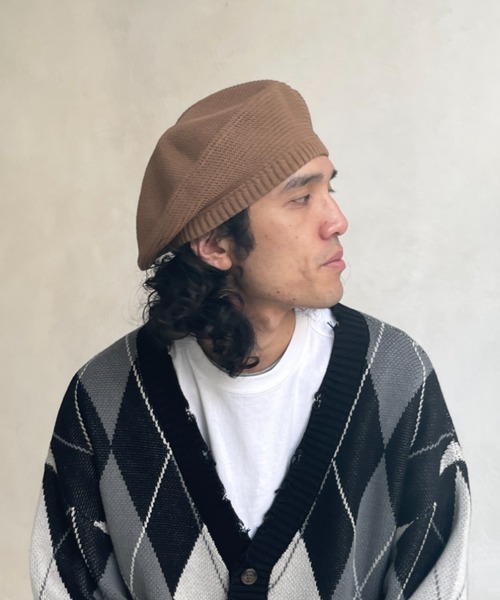 CPCM（シーピーシーエム）の「コットンニットベレー帽（ハンチング/ベレー帽・メンズ・ブラック/ベージュ・FREE）」の7枚目の写真