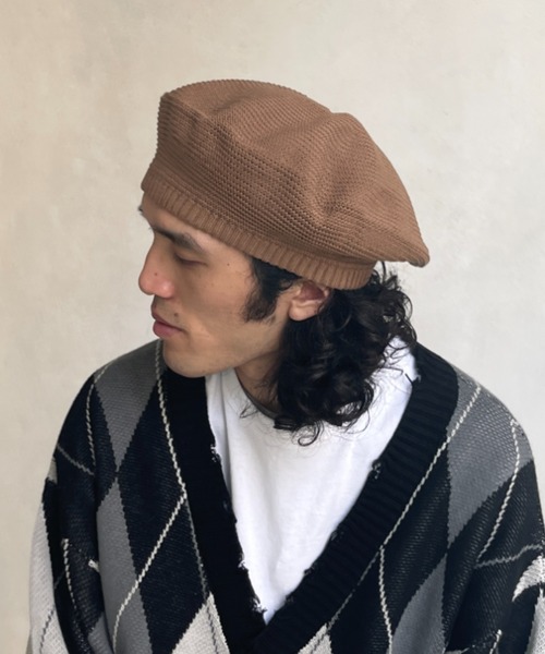 CPCM（シーピーシーエム）の「コットンニットベレー帽（ハンチング/ベレー帽・メンズ・ブラック/ベージュ・FREE）」の8枚目の写真