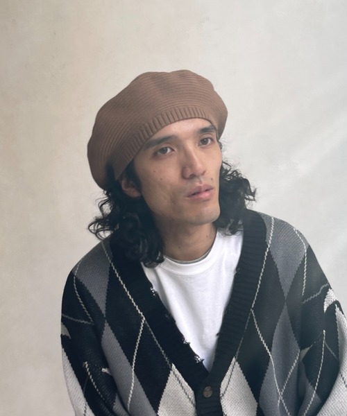 CPCM（シーピーシーエム）の「コットンニットベレー帽（ハンチング/ベレー帽・メンズ・ブラック/ベージュ・FREE）」の9枚目の写真